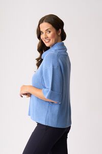 Foil Cowl Neck Rib Jumper