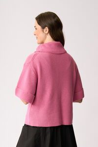 Foil Cowl Neck Rib Jumper