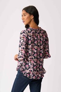 Foil Gathered Scoop Hem Top