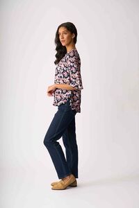 Foil Gathered Scoop Hem Top