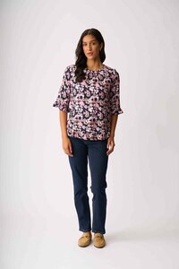 Foil Gathered Scoop Hem Top