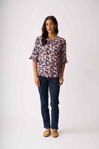 Foil Gathered Scoop Hem Top