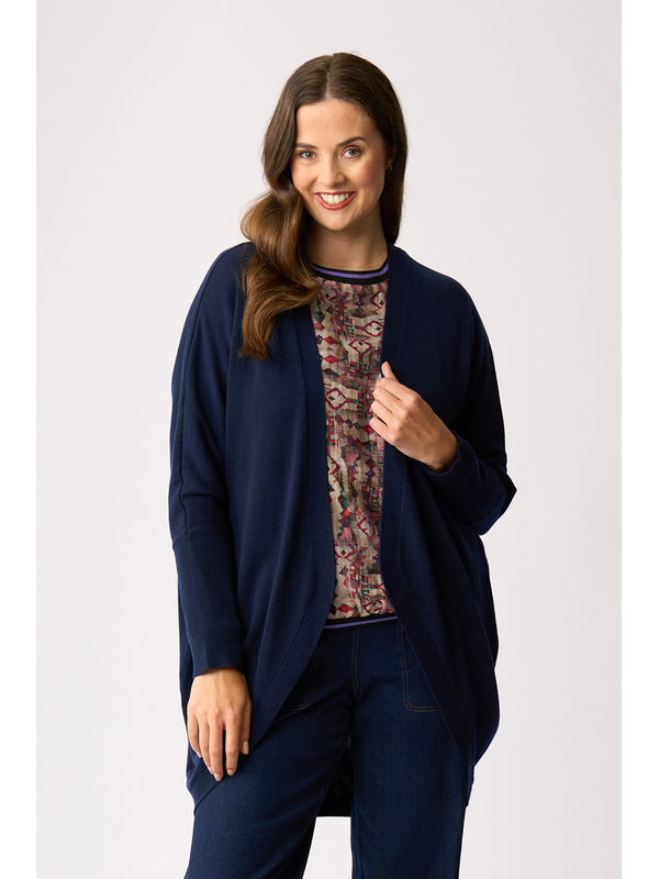 Foil Open Front Midi Cardi