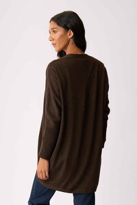 Foil Open Front Midi Cardi