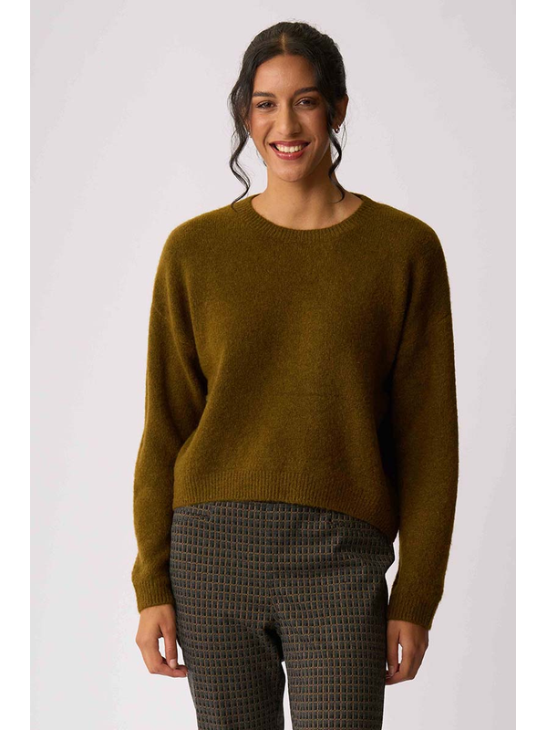 Memo Cropped Drop Hem Jumper