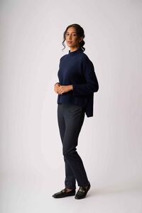 Memo High Neck Zip Back Jumper