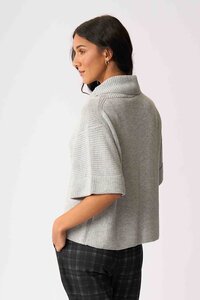 Foil Cowl Neck Rib Jumper