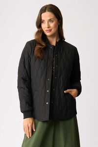 Foil Quilted Snap Jacket