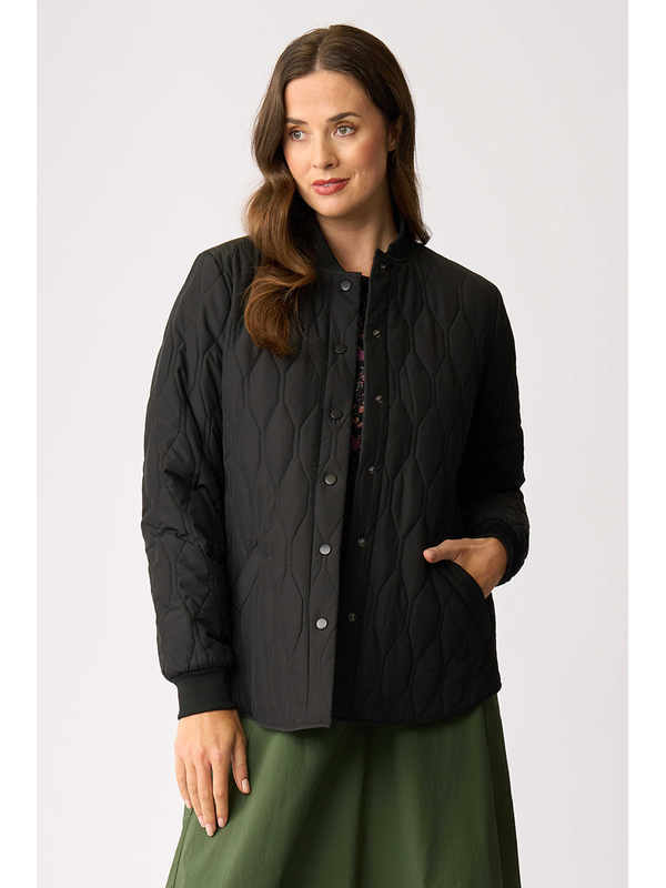 Foil Quilted Snap Jacket