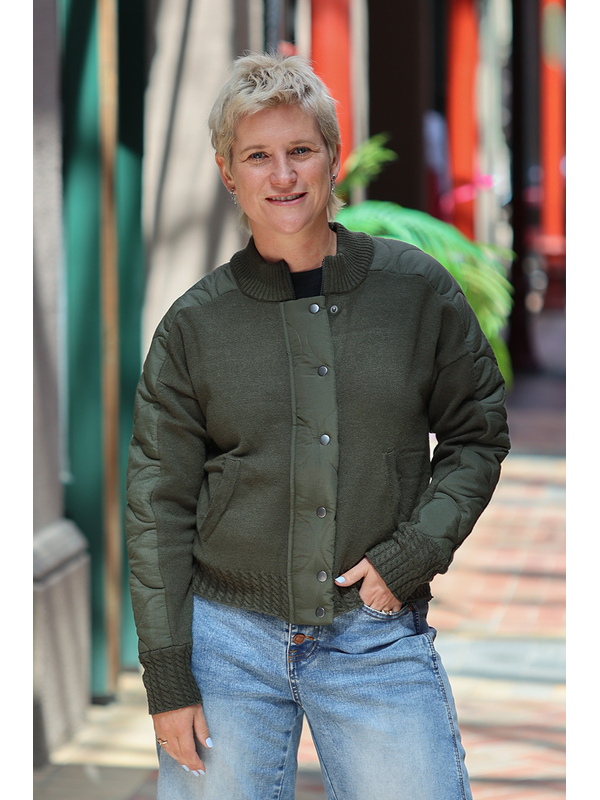 Oh Three Knit & Woven Bomber Jacket