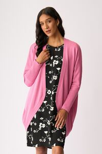 Foil Open Front Midi Cardi