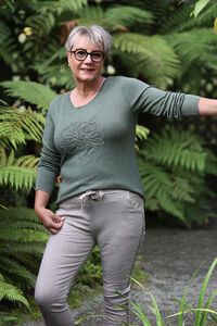 AE Luxe Front Floral Knit Top