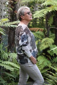 AE Luxe Floral with Animal Print Net Top