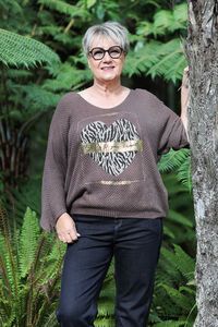 AE Luxe Animal Print Knit Top