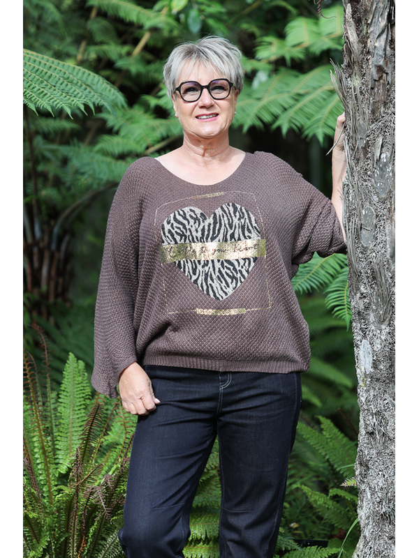 AE Luxe Animal Print Knit Top