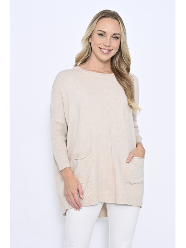 Cali + Co Front 2 Pockets Knit Jumper