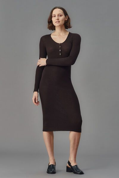 Standard Issue Merino Henley Dress-new-Preen