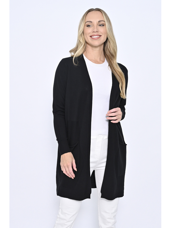 Cali + Co Side Pocket Long Knit Cardigan
