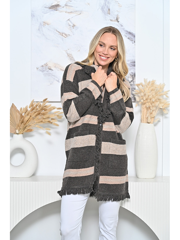 New U Stripe Cardigan