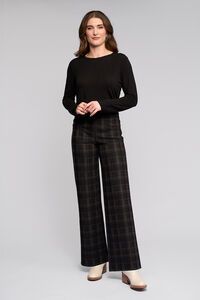 Vassalli Loft Pull On Wide Ponti Pant - Checkmate