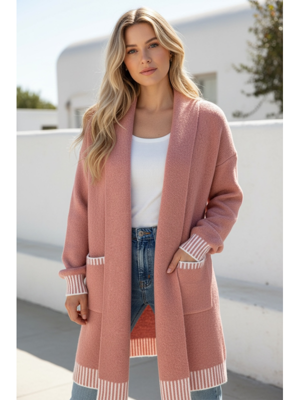 Miracle Stripe Trim Cardigan