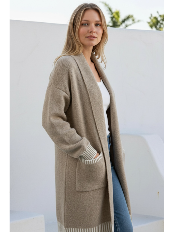 Miracle Stripe Trim Cardigan