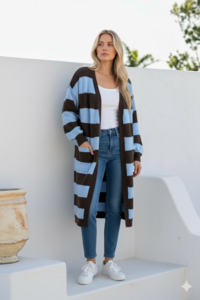 Miracle Longline Stripe Cardigan