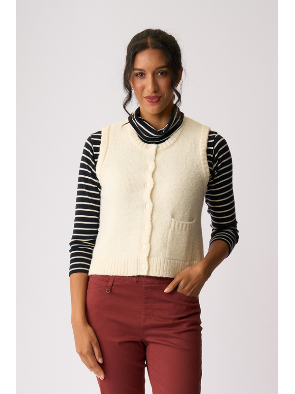 Oh Three Rib Button Front Vest