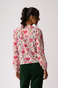 Memo Ruffle & Lace Trim Blouse