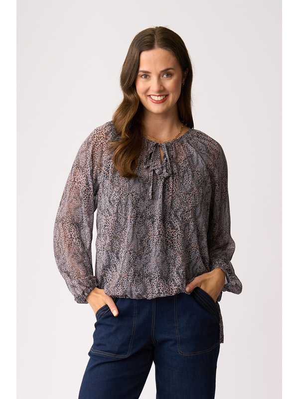 Memo Drawcord Hem Blouse