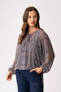 Memo Drawcord Hem Blouse