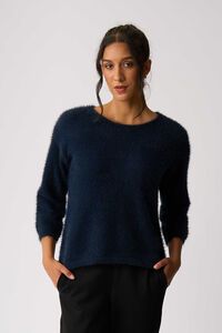 Foil Boxy High Low Jumper