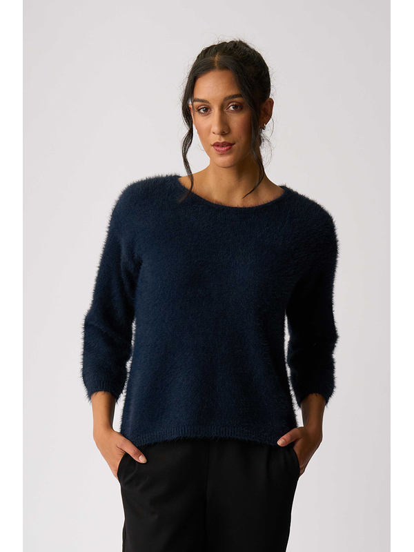 Foil Boxy High Low Jumper