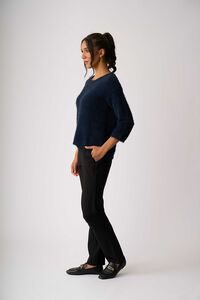 Foil Boxy High Low Jumper