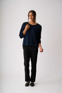 Foil Boxy High Low Jumper