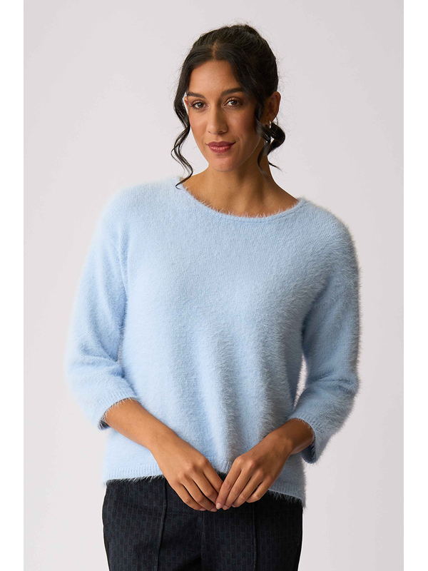 Foil Boxy High Low Jumper