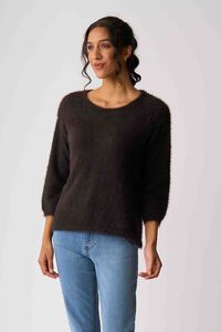 Foil Boxy High Low Jumper