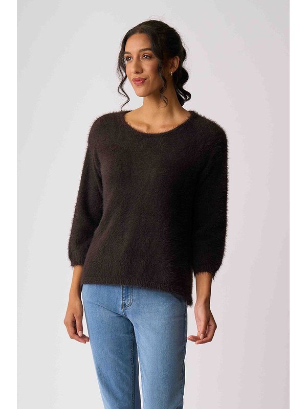 Foil Boxy High Low Jumper