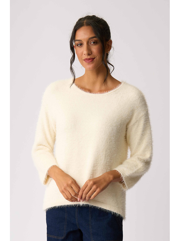 Foil Boxy High Low Jumper