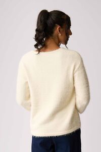 Foil Boxy High Low Jumper