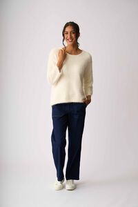 Foil Boxy High Low Jumper