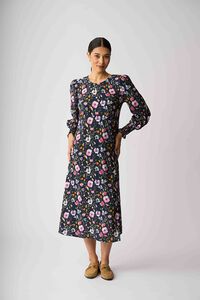 Foil Curved and Shirred Dress