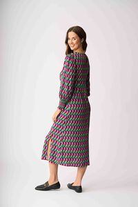 Foil Curved and Shirred Dress