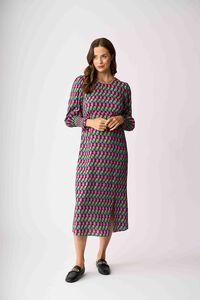 Foil Curved and Shirred Dress