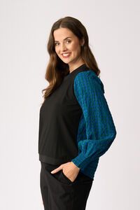 Memo Contrast Woven Top