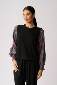 Memo Contrast Woven Top
