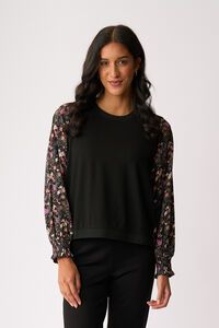 Memo Contrast Woven Top