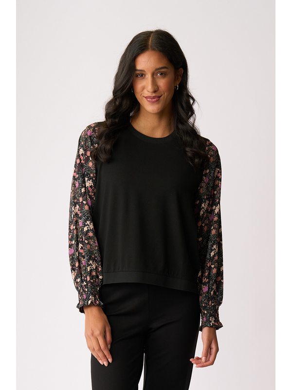 Memo Contrast Woven Top