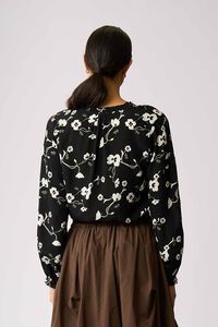 Foil Elasticated Cuff Blouse