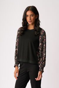 Memo Contrast Woven Top